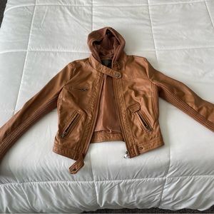 Brown leather jacket